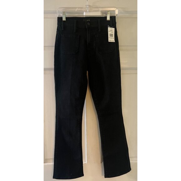 Mother The Patch Pocket Insider Ankle Crop Jeans Size 25 in Pitch Black - Picture 4 of 6